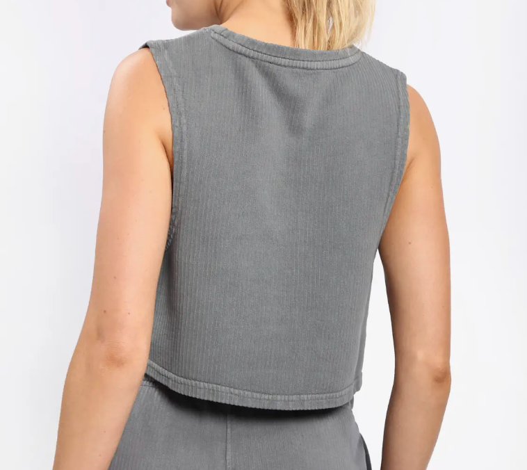 Mineral Washed Cropped Muscle Tank
