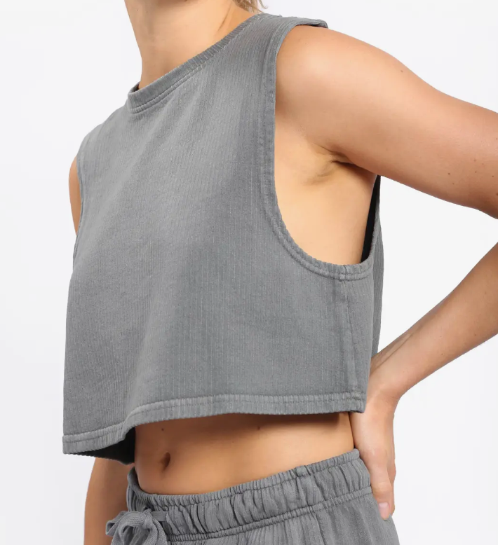 Mineral Washed Cropped Muscle Tank