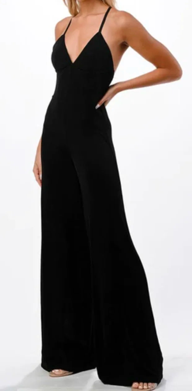 V-Neck Plunge Jumpsuit