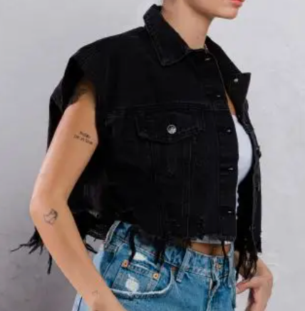 Alter Ego Distressed Denim Jacket Vest