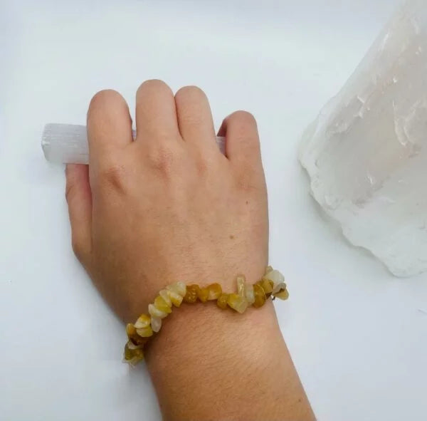 Citrine crystal chip bracelet