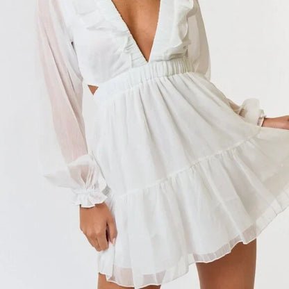 Stay On My Mind Ruffle Mini Dress