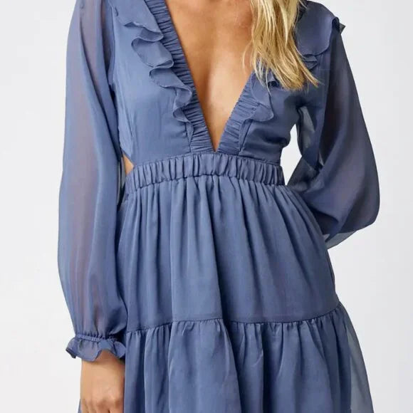 Stay On My Mind Ruffle Mini Dress