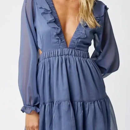 Stay On My Mind Ruffle Mini Dress