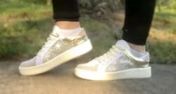 Star Bright Silver and Gold Sneakers