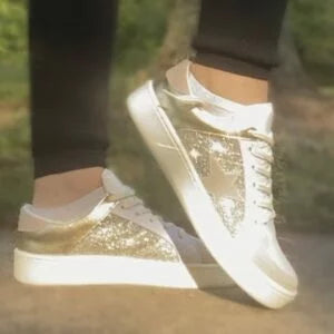 Star Bright Silver and Gold Sneakers