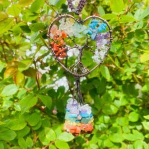 Mini Tree Of Life- Chakras Heart Shaped 