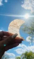 Peach Selenite Crystal Moon 