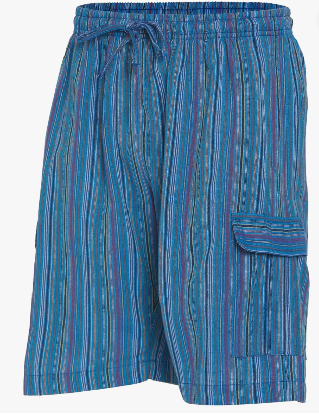 Men's Striped Shorts With Pockets