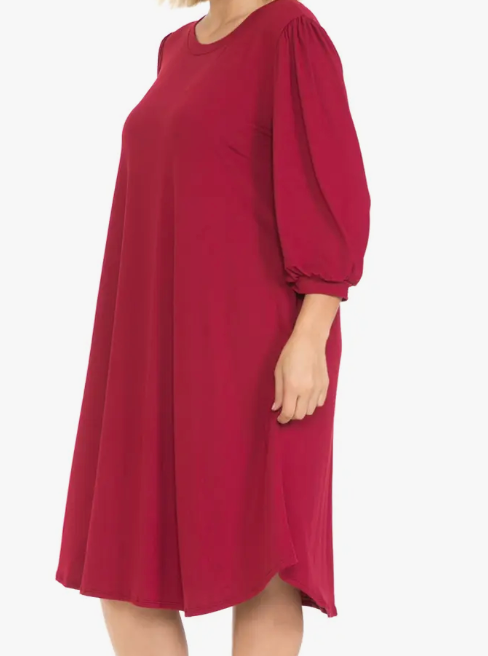 Long Sleeve Midi Dress With Pockets