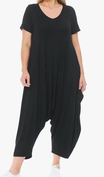 Short Sleeve Harem Jumpsuit