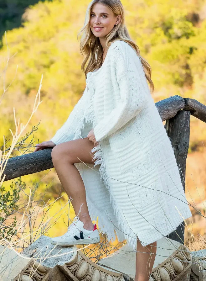 Boho Long Fringed Cardigan