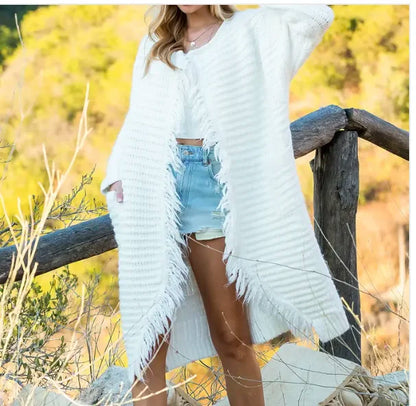 Boho Long Fringed Cardigan