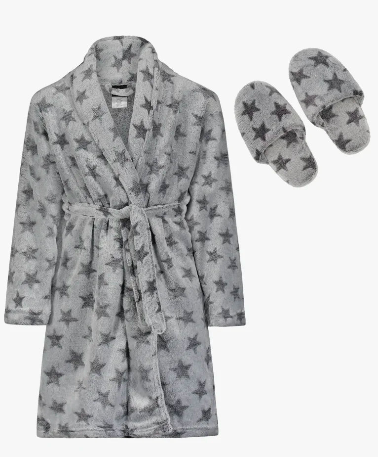 Kid's Robe and Slippers Set