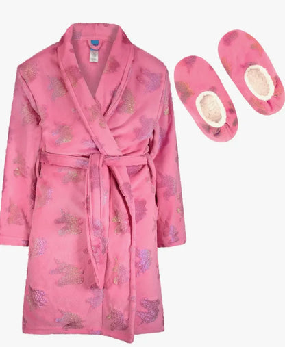 Kid's Robe and Slippers Set