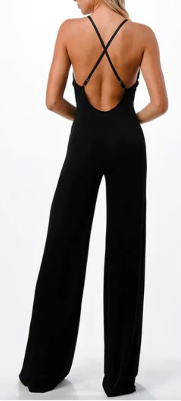 V-Neck Plunge Jumpsuit
