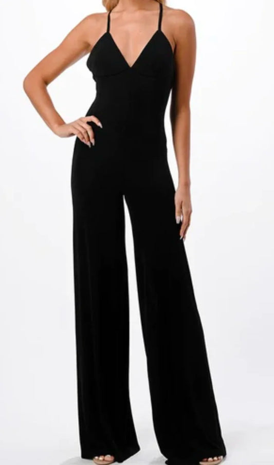 V-Neck Plunge Jumpsuit