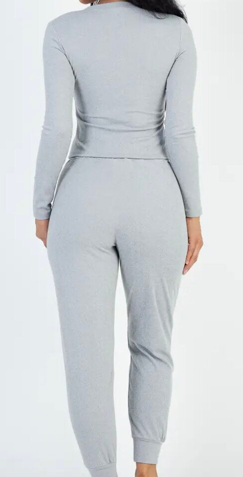 Taking A Break Ribbed Jogger Set