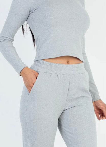 Taking A Break Ribbed Jogger Set