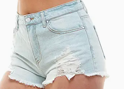 Soak Up The Sun High Waist Denim Shorts- Light Wash