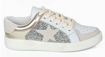 Star Bright Silver and Gold Sneakers