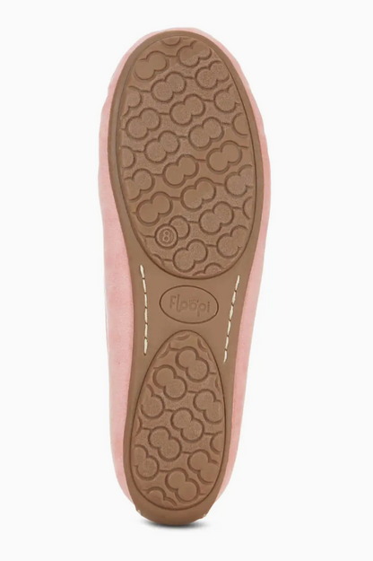 Women's Pink Memory Foam Faux Fur Moccasins