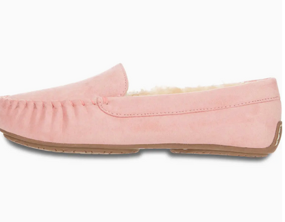 Women's Pink Memory Foam Faux Fur Moccasins