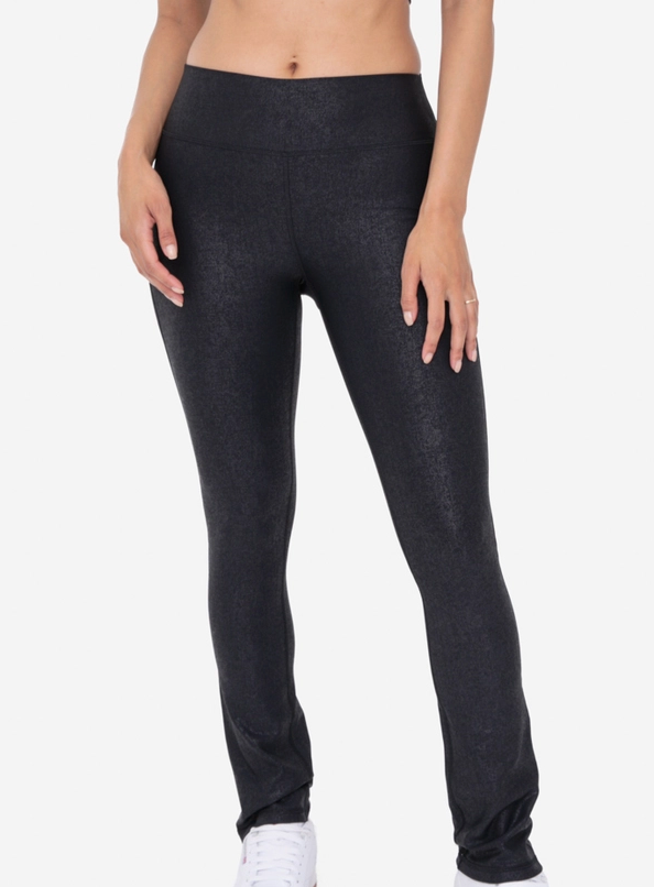 Faux Leather Foil Bootcut Leggings