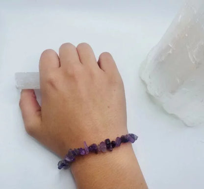 Amethyst Crystal chip bracelet