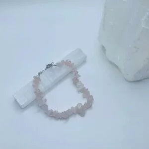 Rose quartz Crystal chip bracelet