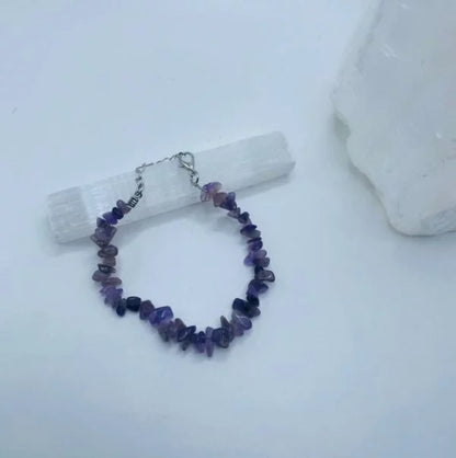 Amethyst Crystal chip bracelet